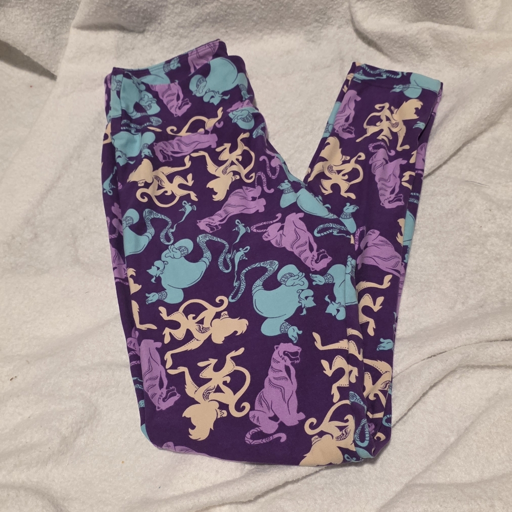 LuLaRoe Disney Aladdin Women's Legging Size OS (Approx Sz 2-10) Washed, not worn